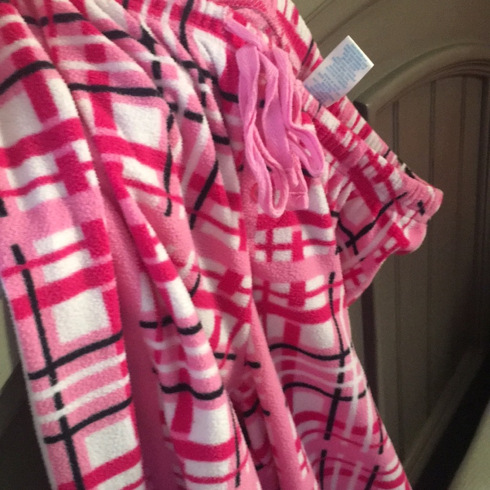 Pink and red flannel pj pants